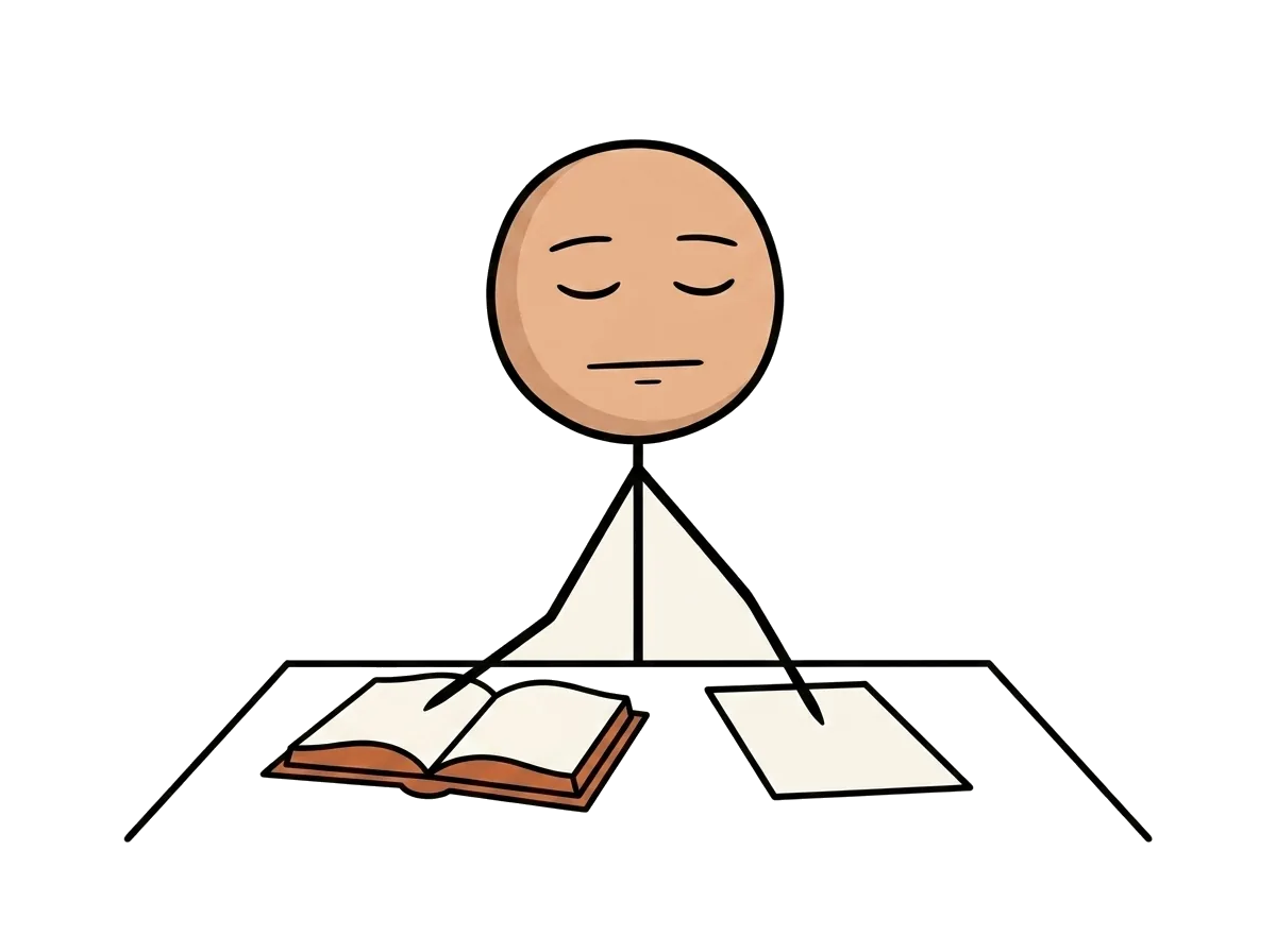 閉著眼照抄一本書的人